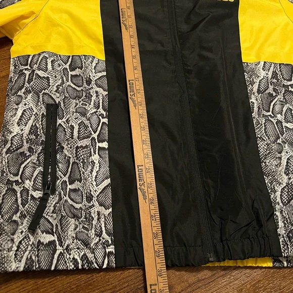 NWT WESC Black & Yellow Colorblock Snakeskin Retro Zip Up Track Jacket Size XL - Picture 13 of 14